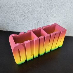 Organizer / piórnik na biurko z imieniem – personalizowany stojak na długopisy 3D