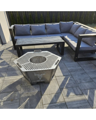 Nowoczesne Palenisko Ogrodowe 2w1 „Jeleń” – Solidna Stal 3mm, Funkcja Grilla Hit !