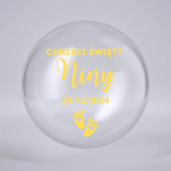 Naklejka Personalizowana na Balon lub Pudełko – Chrzest, Roczek | Lasgraw