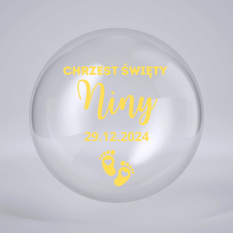 Naklejka Personalizowana na Balon lub Pudełko – Chrzest, Roczek | Lasgraw