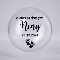 Naklejka Personalizowana na Balon lub Pudełko – Chrzest, Roczek | Lasgraw