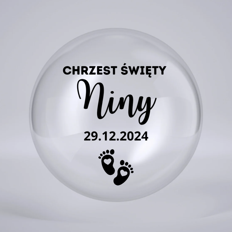 Naklejka Personalizowana na Balon lub Pudełko – Chrzest, Roczek | Lasgraw